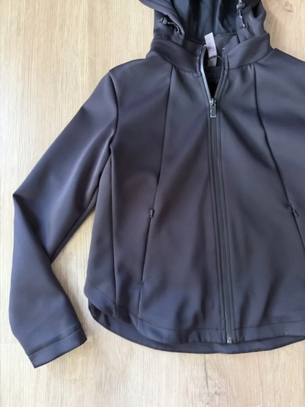 Alo Yoga Black Scuba Softshell Hoodie Jacket S